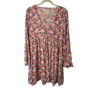 Denim & Supply Ralph Lauren Floral Babydoll Dress Size L Cottage Boho Prairie